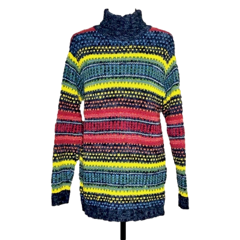 Multicolour turtleneck sweater
